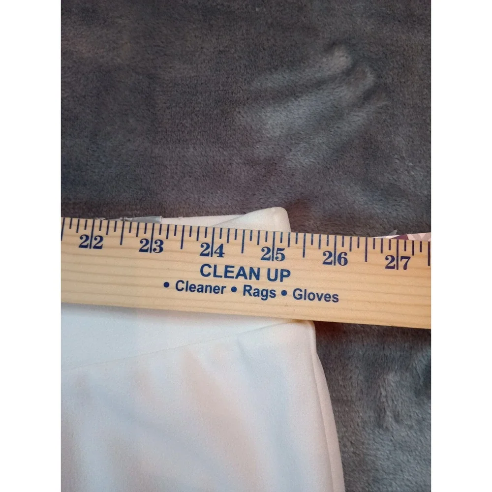 Catherines Crepe Knit Dress Pants 30/32 WP 4XWP White Pull On Ponte Stretch Crop